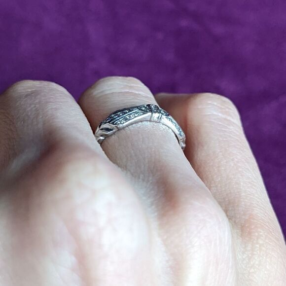 READ CAREFULLY bow shaped platinum ring - Picture 5 of 6